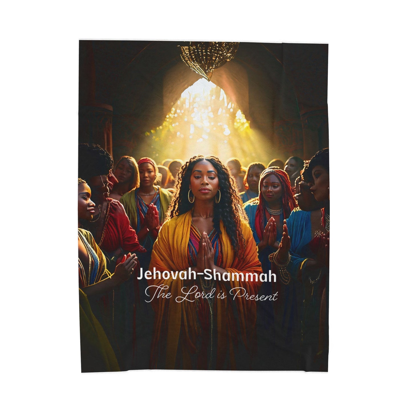 Velveteen Plush Blanket - Jehovah-Shammah Spiritual Comfort