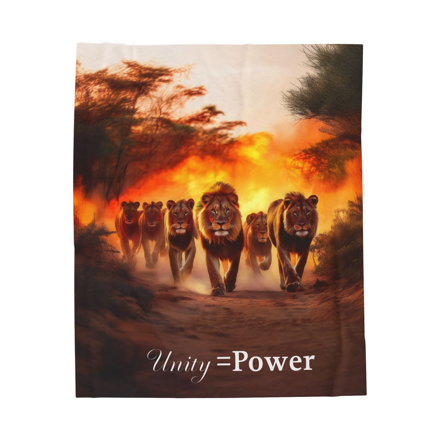 Velveteen Plush Blanket - Unity = Power Cozy Decorative Throw