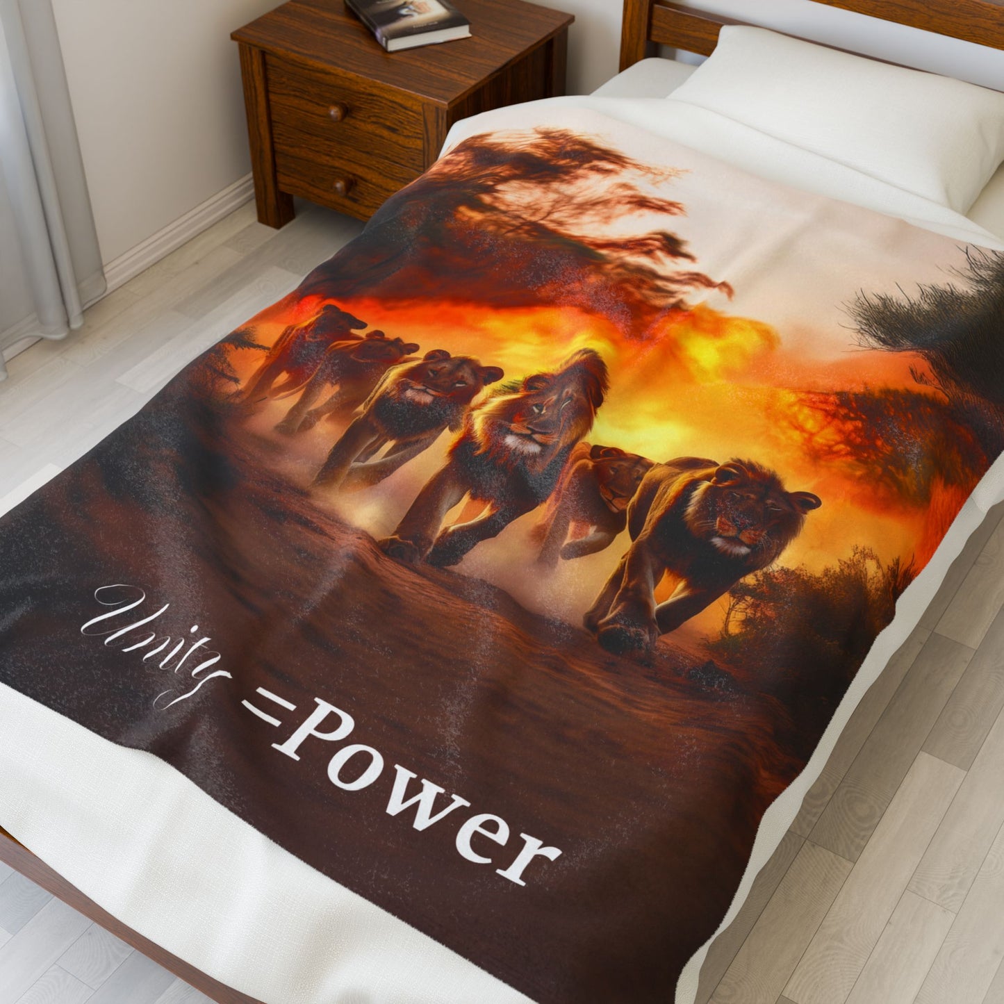 Velveteen Plush Blanket - Unity = Power Cozy Decorative Throw