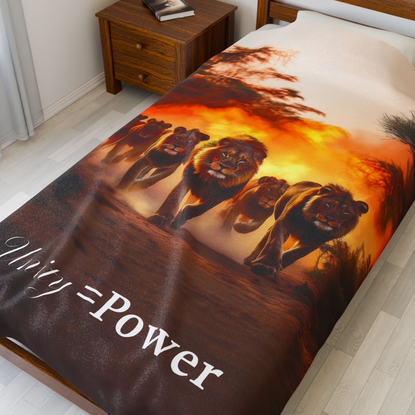 Velveteen Plush Blanket - Unity = Power Cozy Decorative Throw