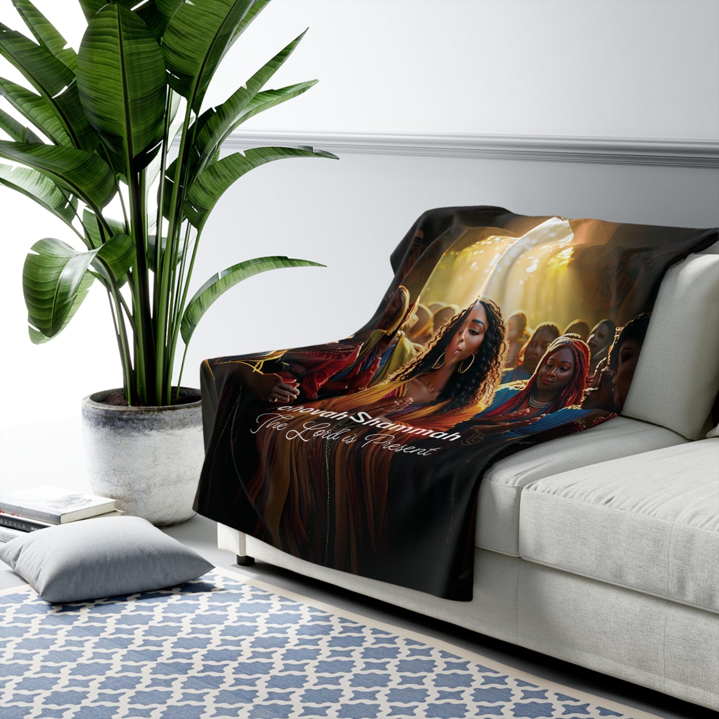 Sherpa Fleece Blanket - Jehovah-Shammah Cozy & Inspirational Comfort