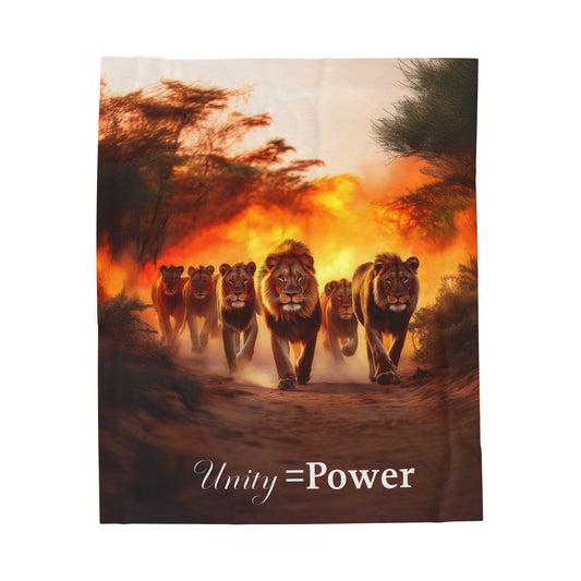 Velveteen Plush Blanket - Unity = Power Cozy Decorative Throw