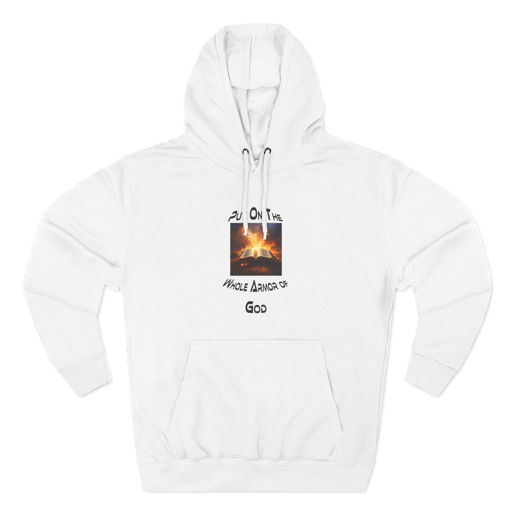 Inspirational Christian Fleece Hoodie — Faith-Based Three-Panel Pullover