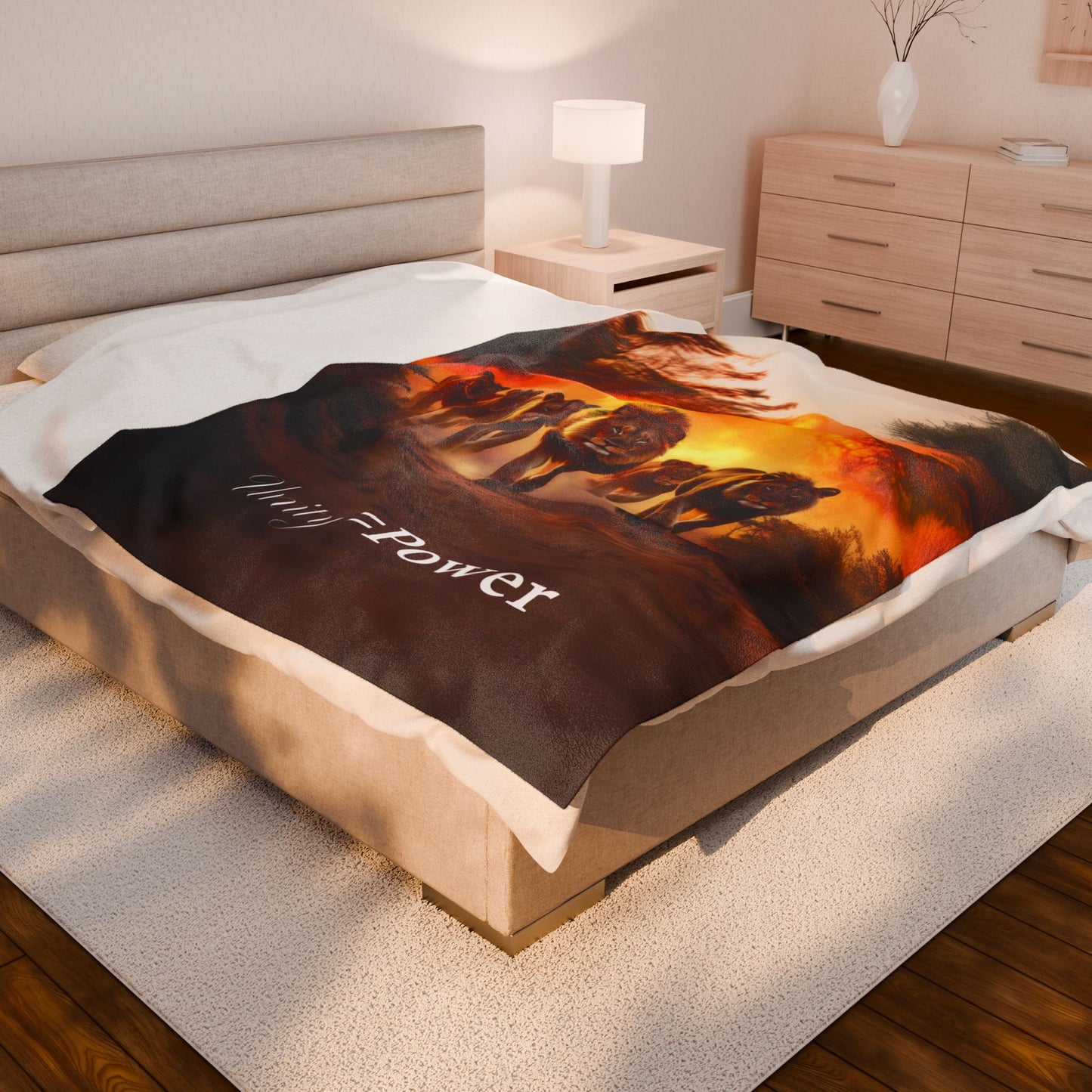Velveteen Plush Blanket - Unity = Power Cozy Decorative Throw