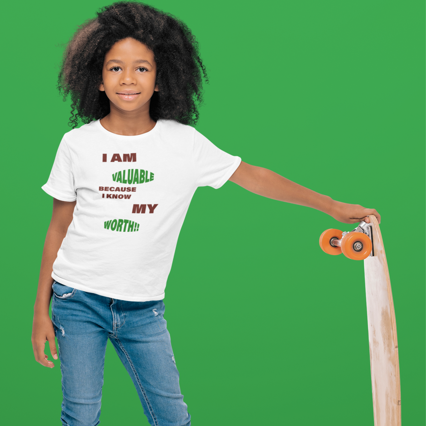Youth Tee -  I am Valuable Because I Know My Worth