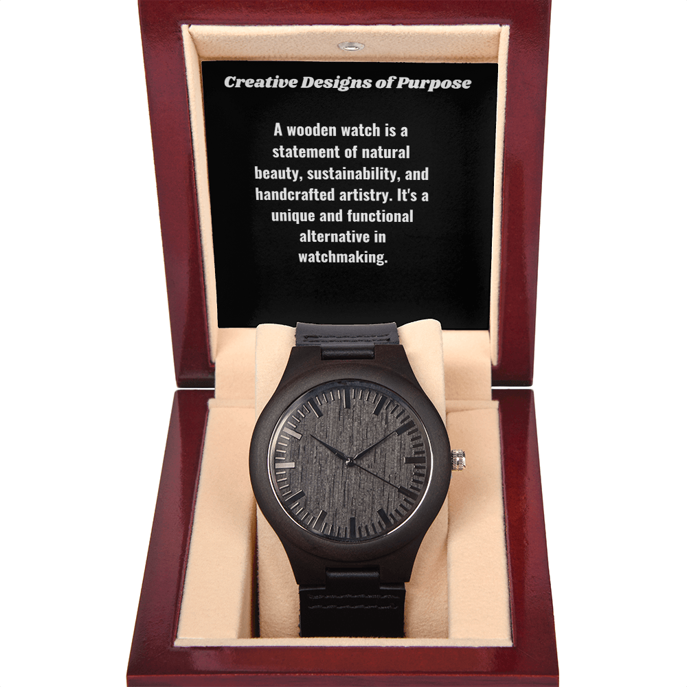 A wooden watch is a statement of natural beauty, sustainability, and handcrafted artistry.