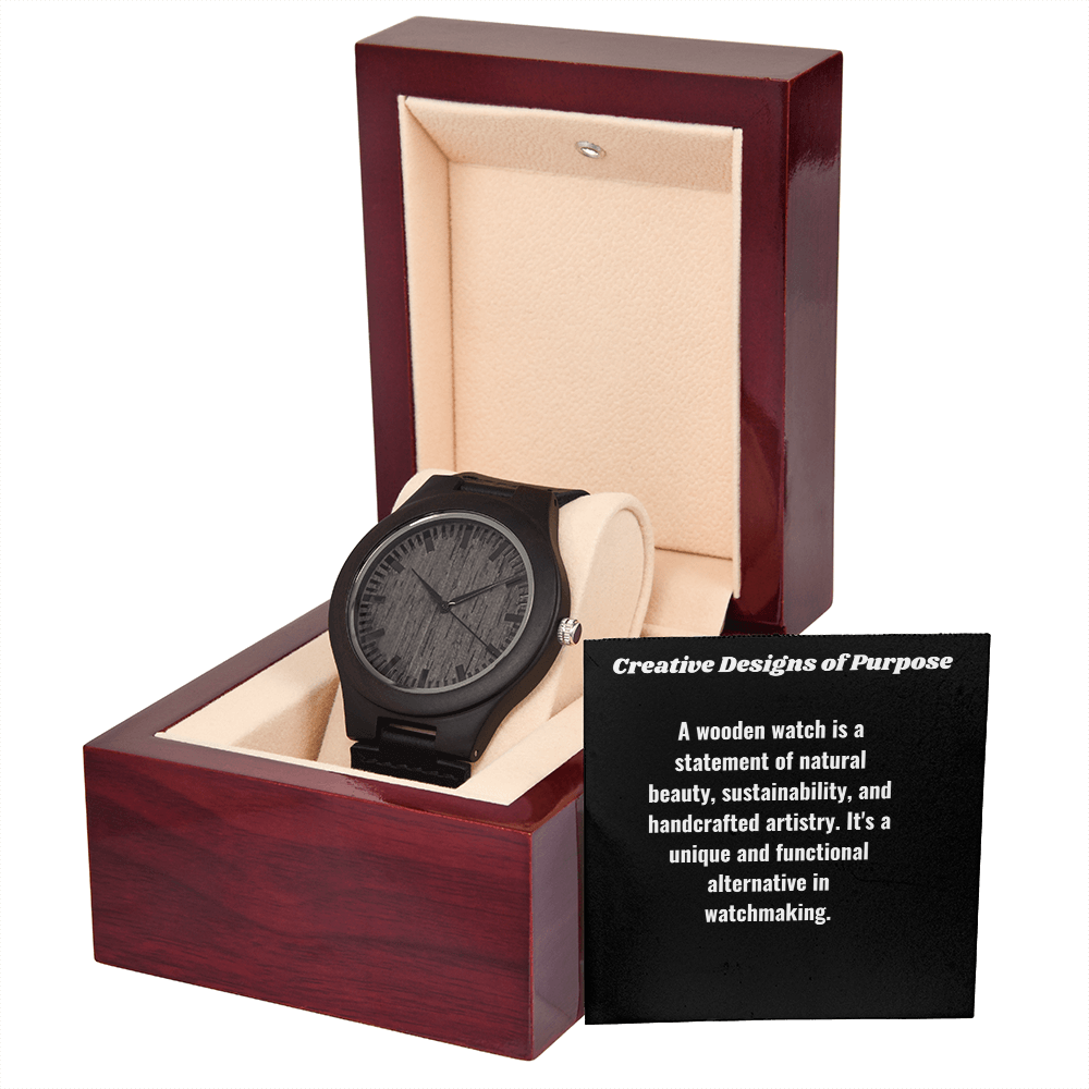 A wooden watch is a statement of natural beauty, sustainability, and handcrafted artistry.